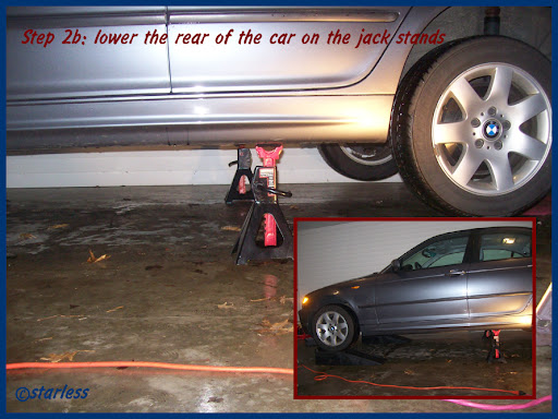 Jacking Up The Car And Putting It On 4 Jack Stands